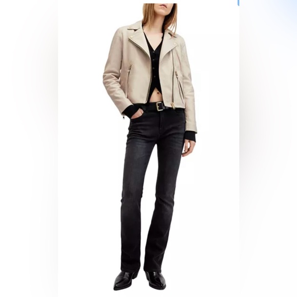 All Saints Dalby Leather Biker Jacket - Picture 5 of 14